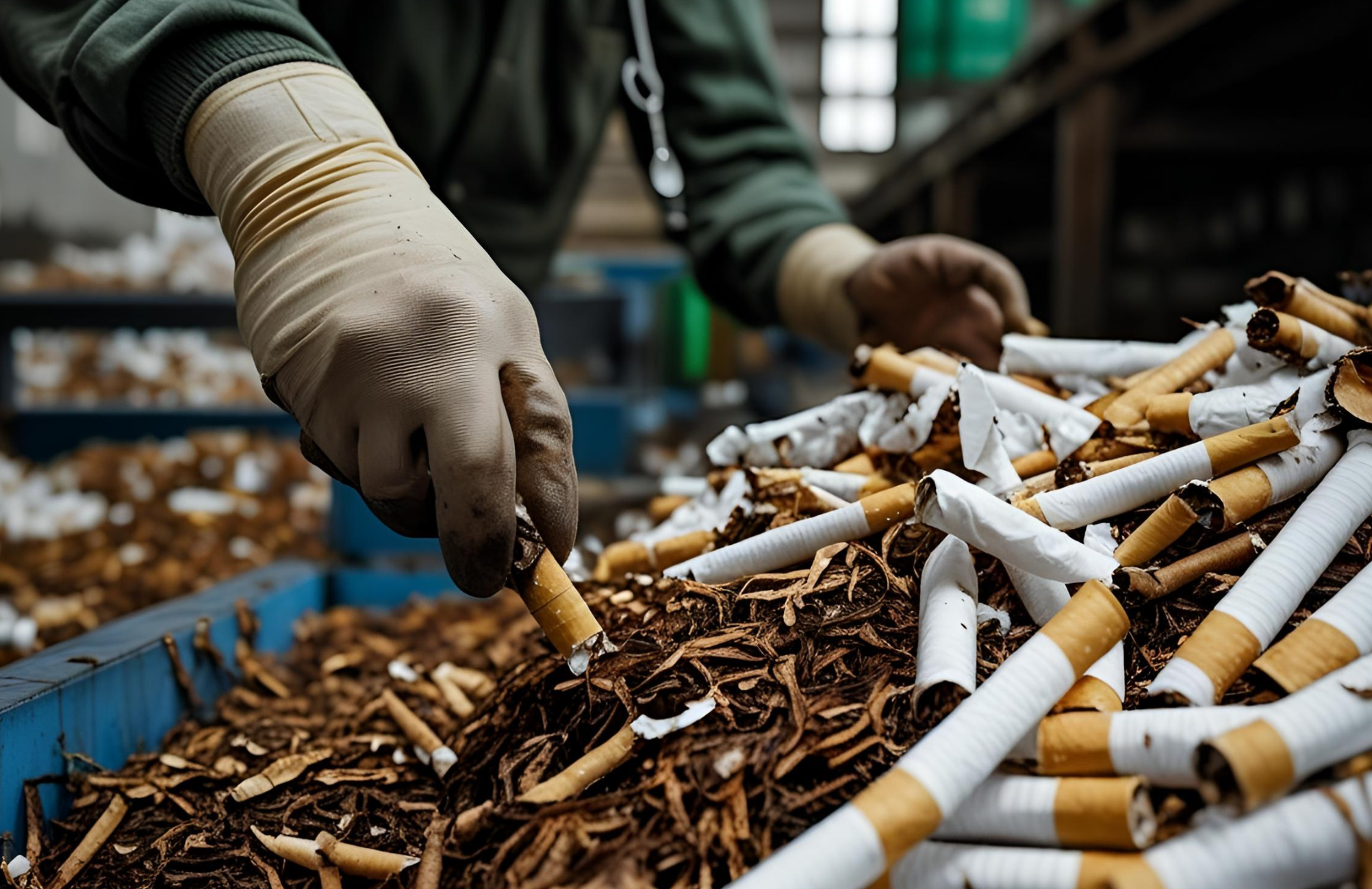 cigarette butts recycling factory